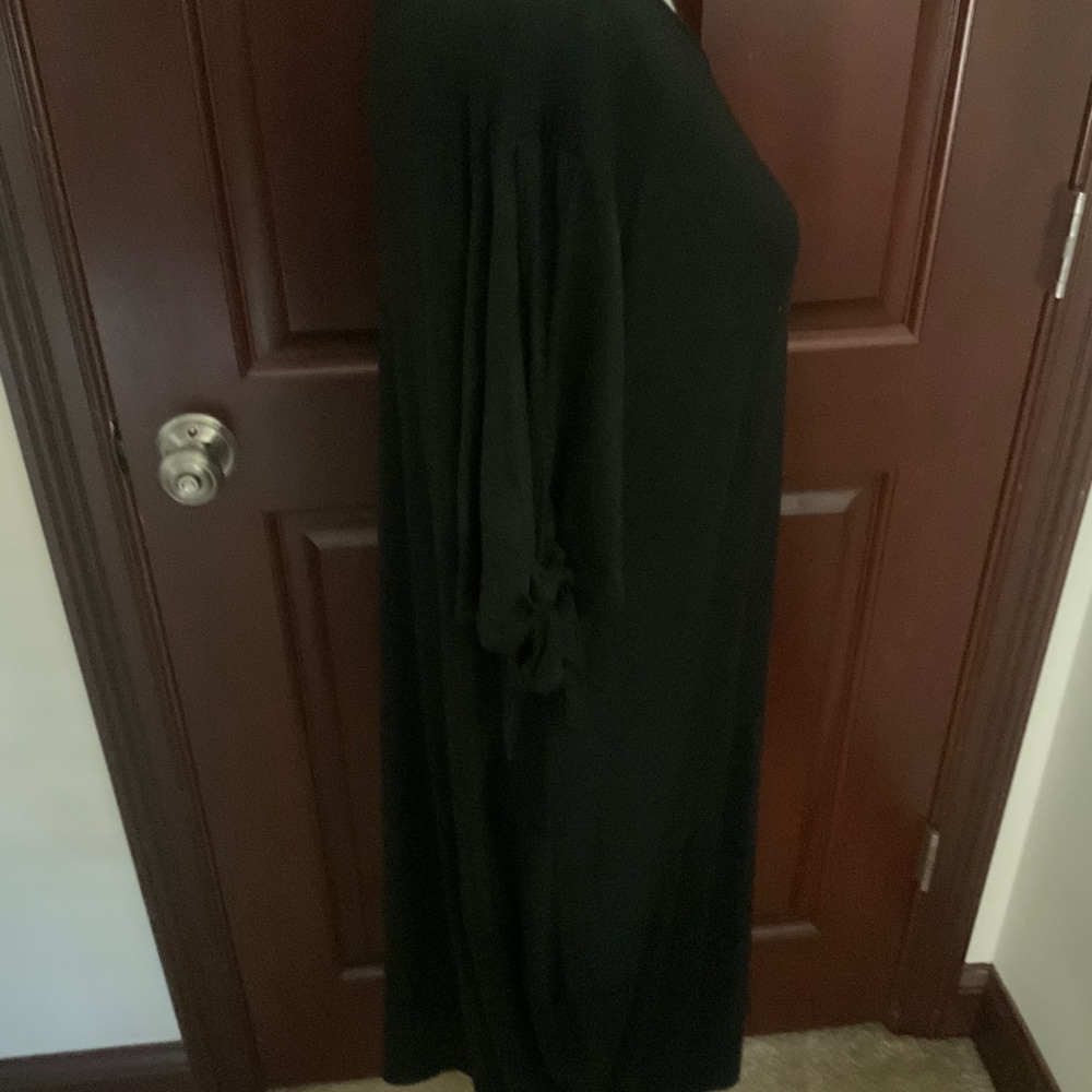 Black Cotton Cold Shoulder Dress. Sz. Large - Picture 4 of 5